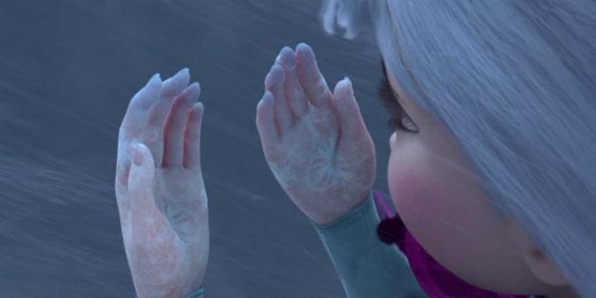 image of hands with frostbite from movie Frozen