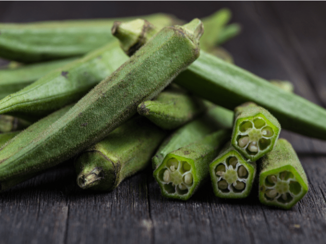 okra (with several pieces sliced) is actually a fruit