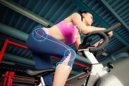 Photo of a woman in a spin class