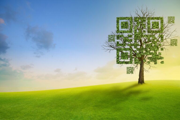 One tree with a QR code for leaves